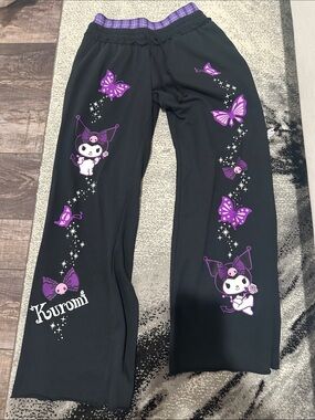 Hot Topic Kuromi Pants with Purple Butterfly Print